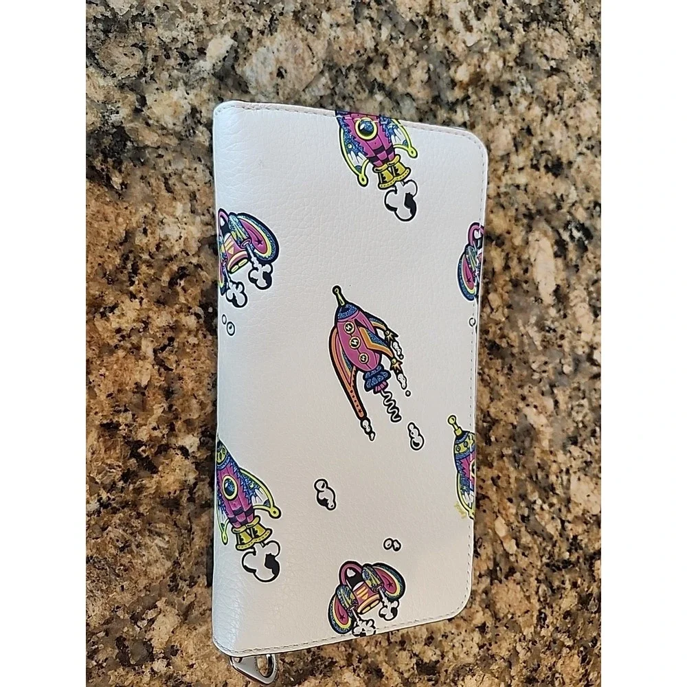 Coach  COSMIC COACH LONG ZIP AROUND WALLET WITH ROCKET PRINT CW864 Rocket‎